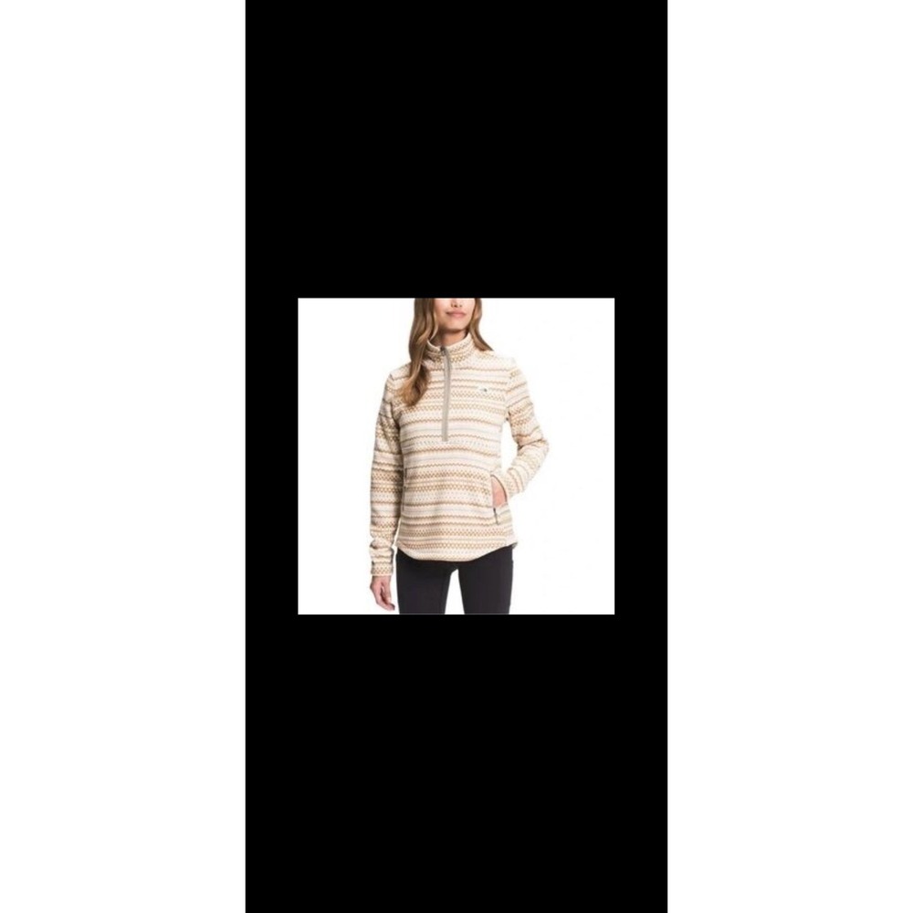 North Face Women XS Crescent 1/4 Zip Pullover Gardenia Apres Fairisle